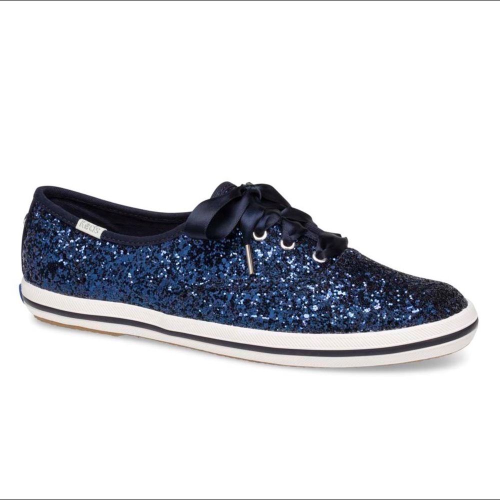 Keds X Kate Spade New York blue glitter canvas sneakers 6.5 6